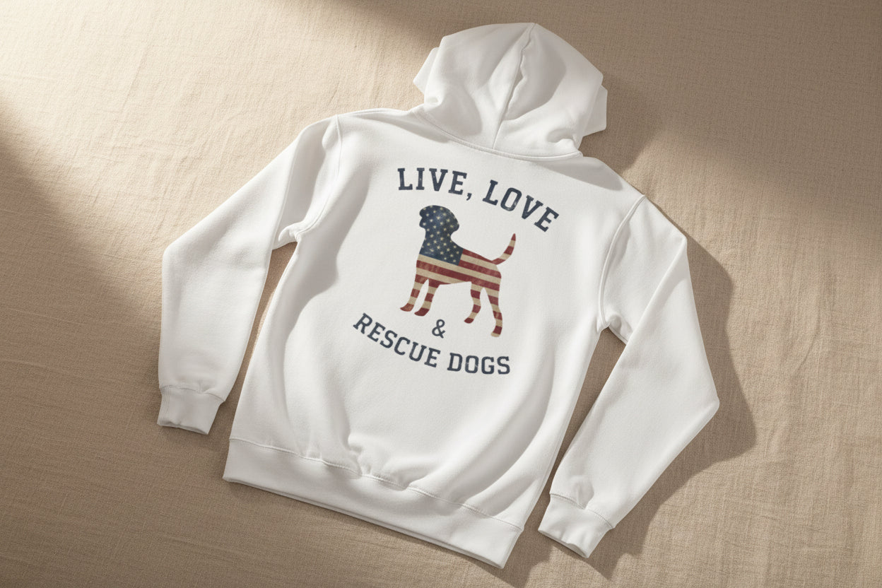 Live, Love & Rescue Dogs Hoodie