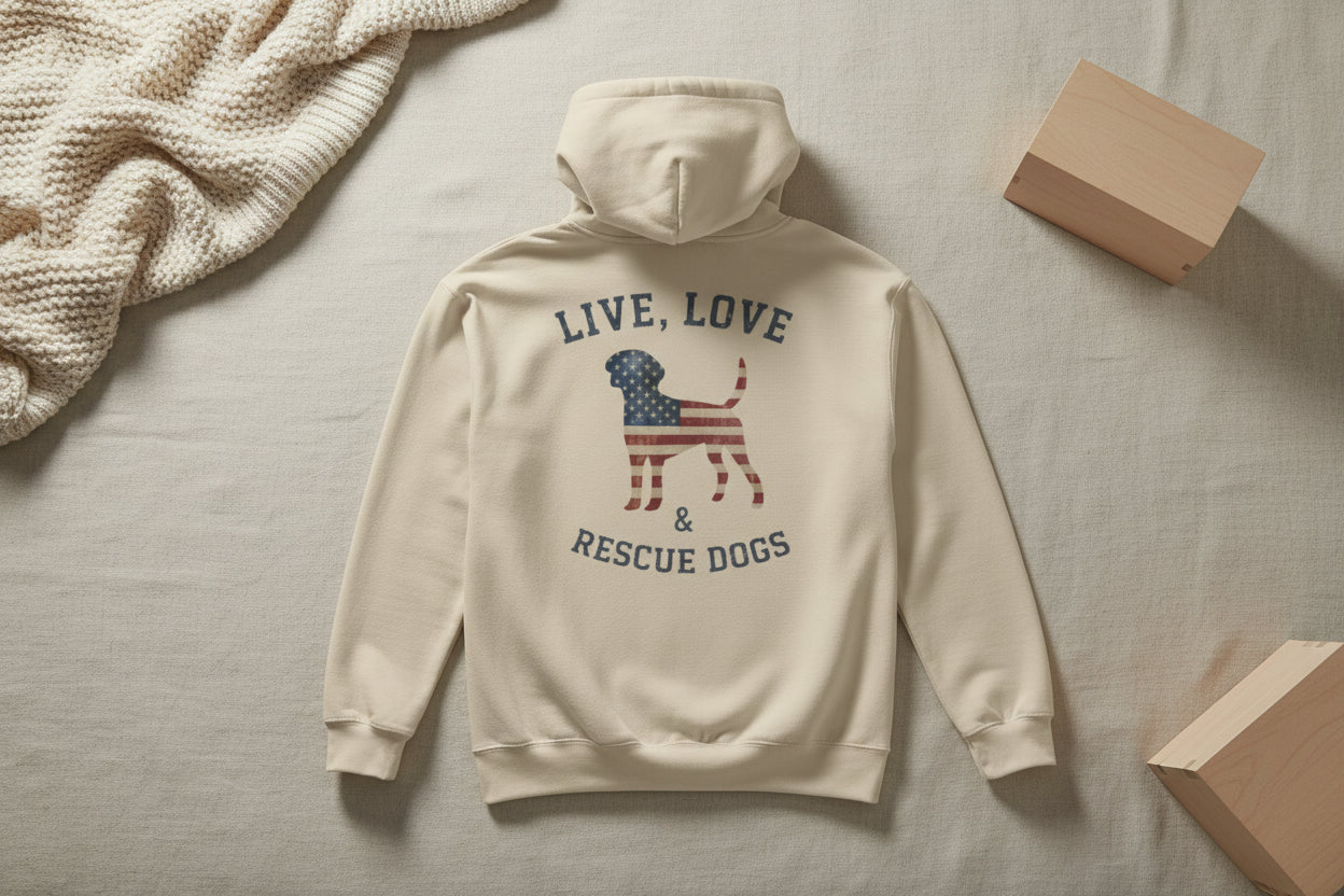 Live, Love & Rescue Dogs Hoodie