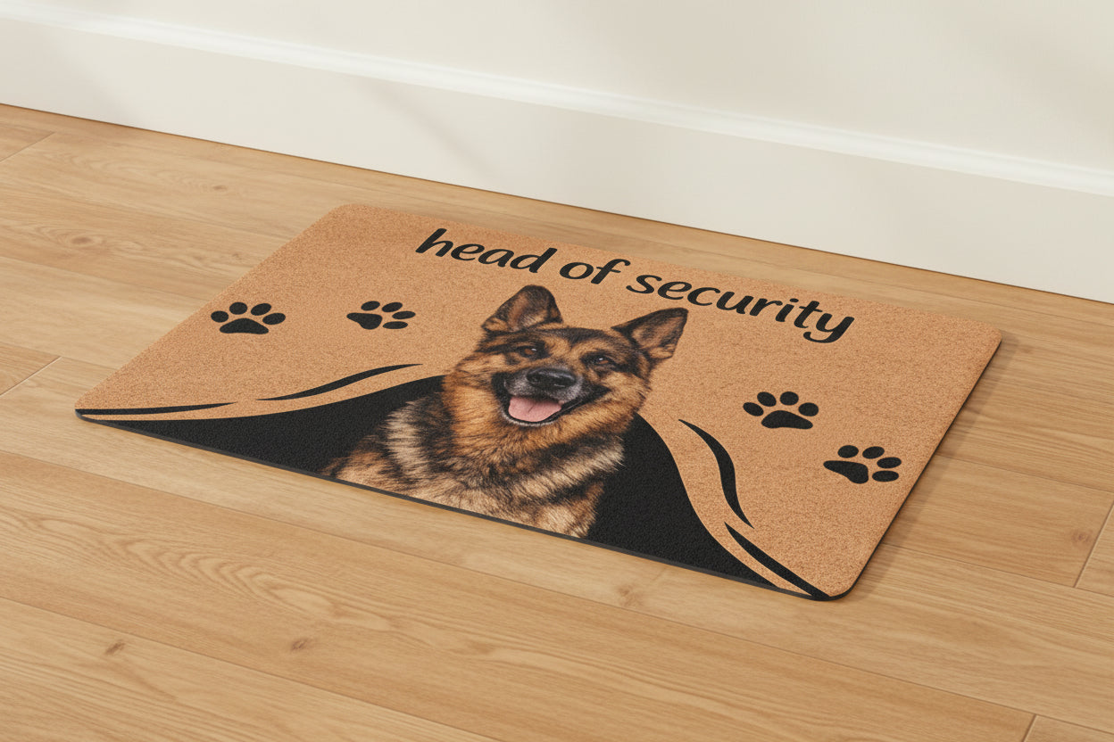 Head of Security German Shepherd Pet Food Mat