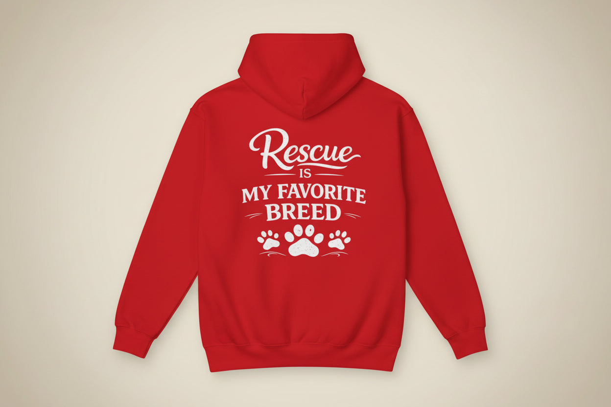 Rescue Is My Favorite Breed Unisex Midweight Fleece Hoodie
