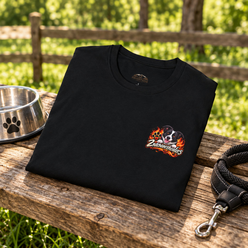 A folded black short-sleeve t-shirt with a small graphic on the left chest featuring a dog and the text 'ZermattHund'.