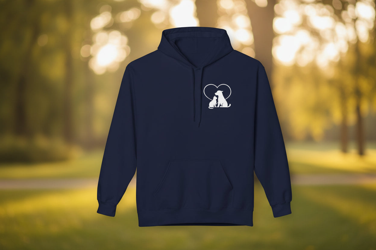 Rescue Dogs American Flag Hoodie "Live, Love & Rescue Dogs" Paw-Lover Pullover