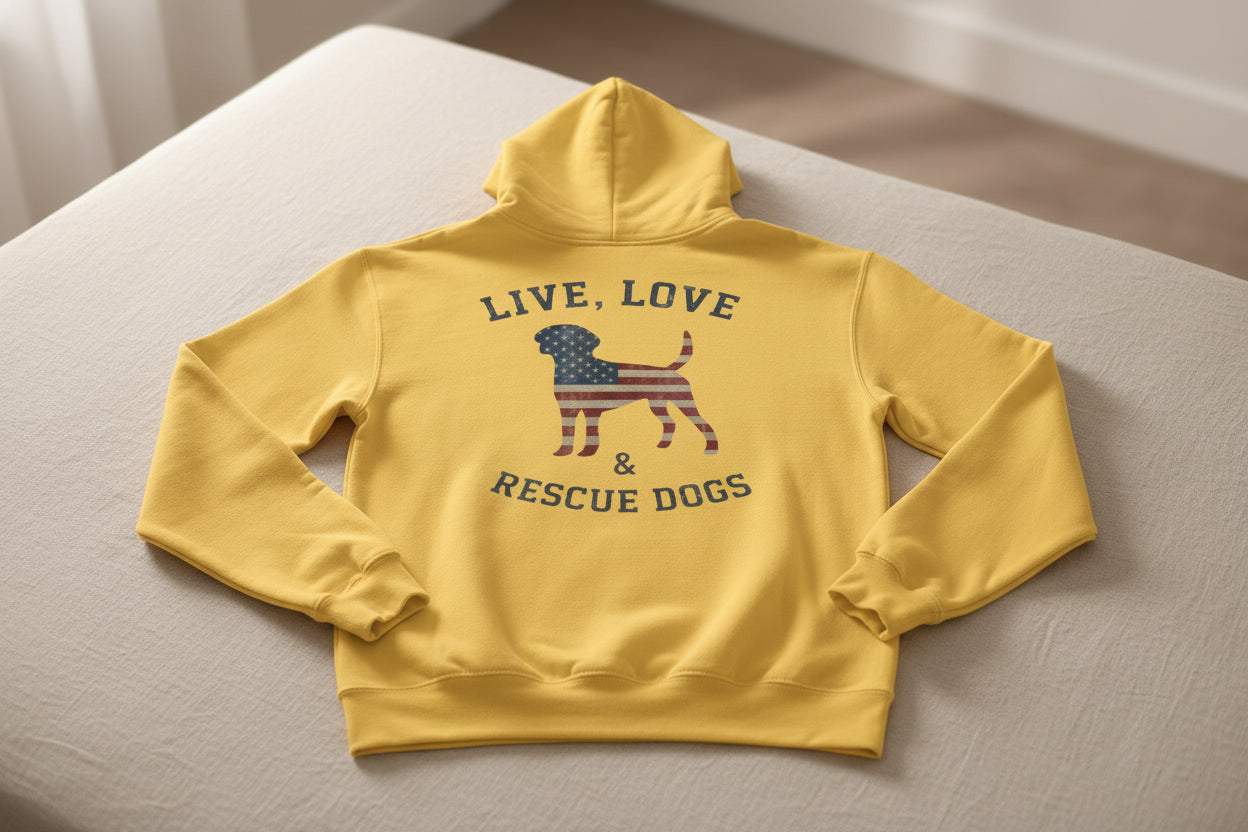 Live, Love & Rescue Dogs Hoodie