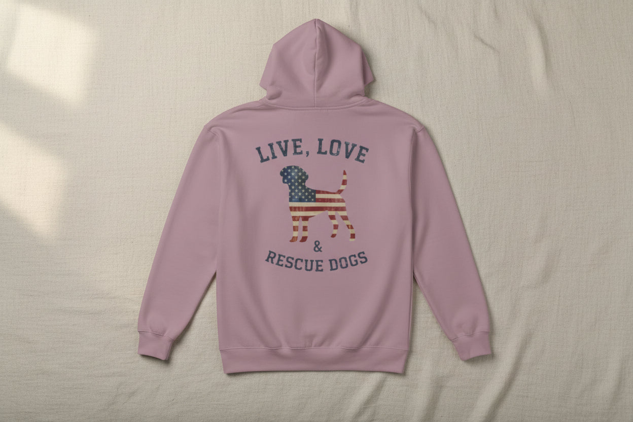 Live, Love & Rescue Dogs Hoodie