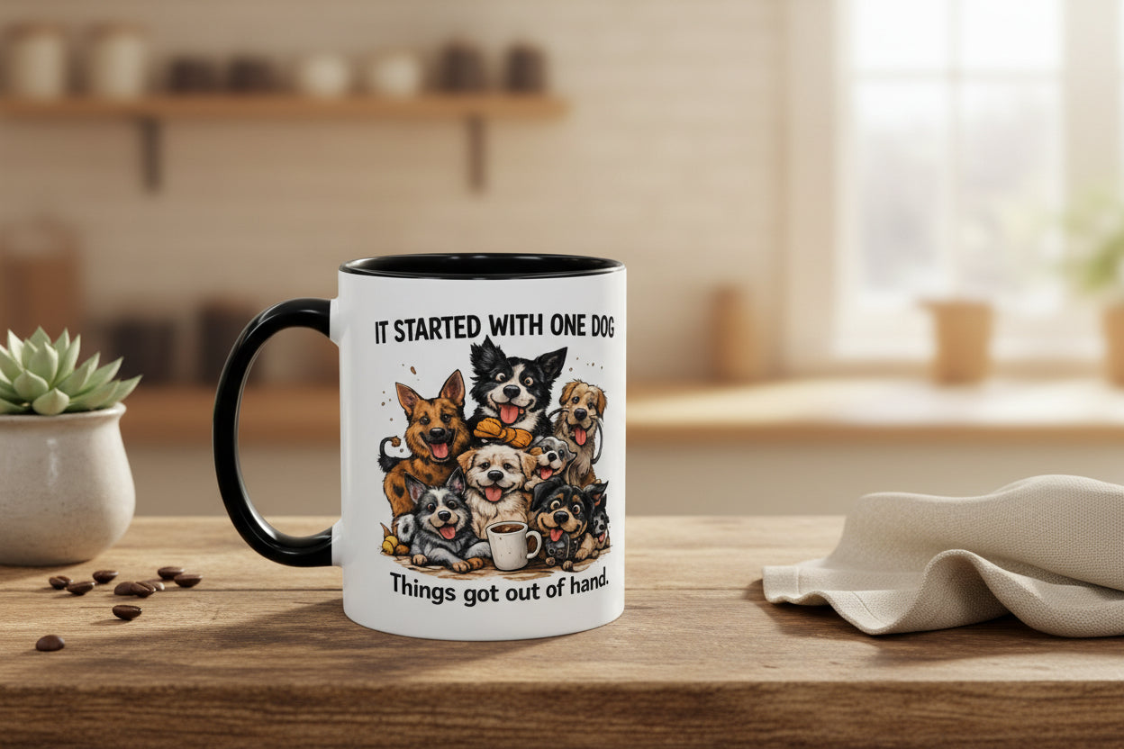 It Started With One Dog – Funny Multi-Dog Owner Coffee Mug
