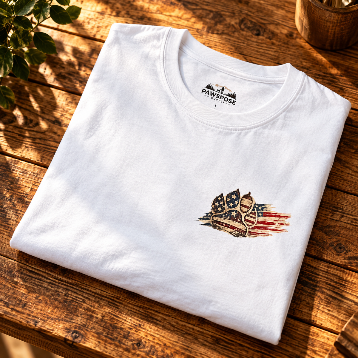 Live Love Rescue Dogs Patriotic T-Shirt | Dog Rescue Lover Tee
