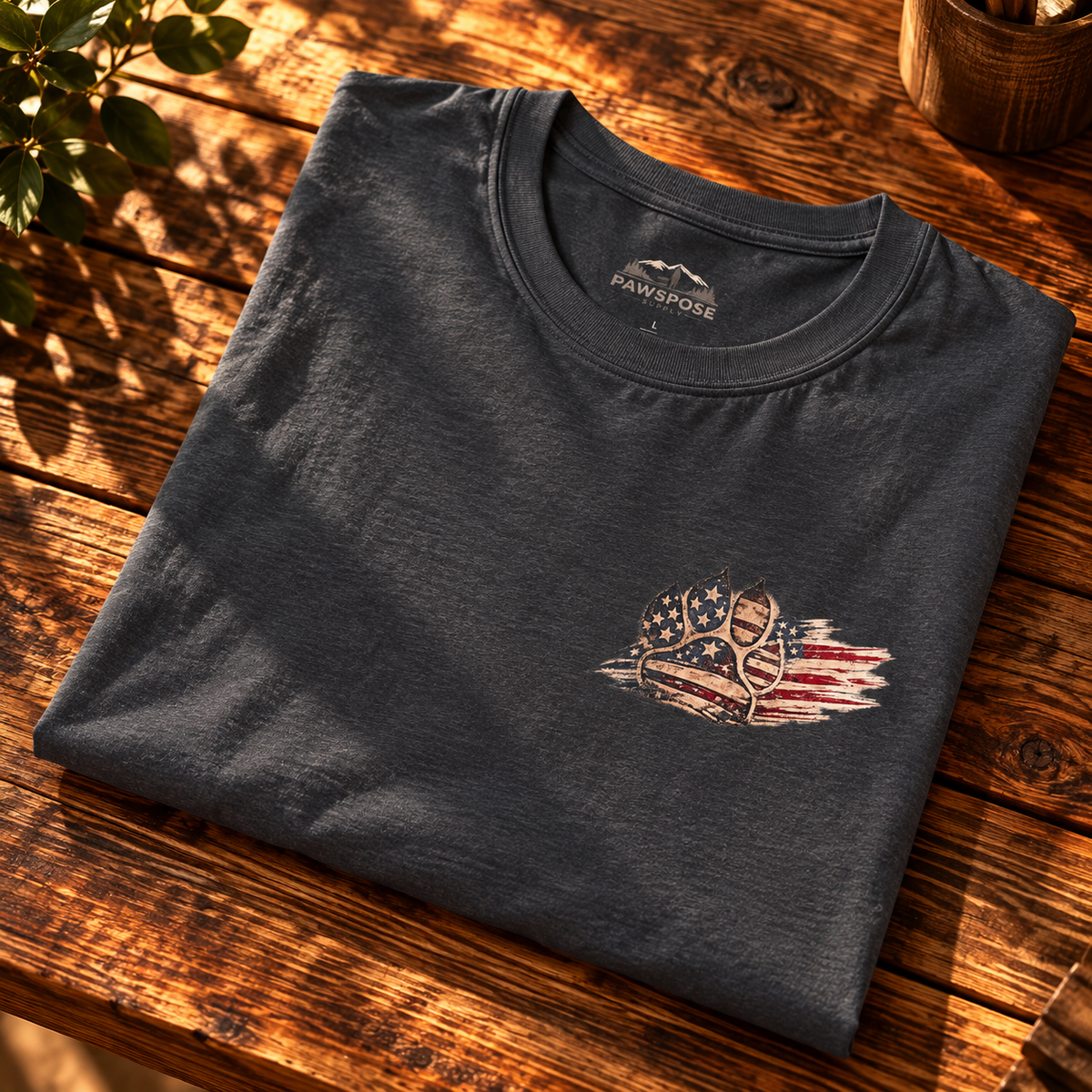Live Love Rescue Dogs Patriotic T-Shirt | Dog Rescue Lover Tee