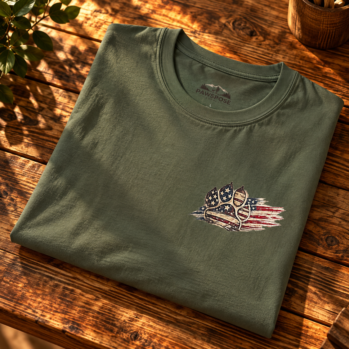 Live Love Rescue Dogs Patriotic T-Shirt | Dog Rescue Lover Tee