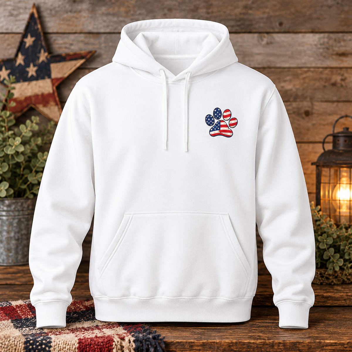 Live, Love & Rescue Dogs Patriotic Hoodie – Unisex Fleece Pullover