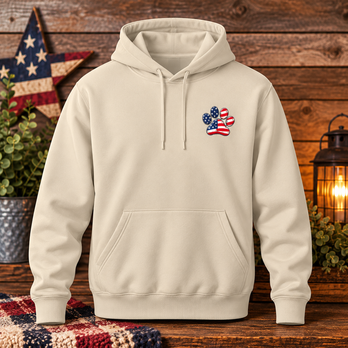 Live, Love & Rescue Dogs Patriotic Hoodie – Unisex Fleece Pullover