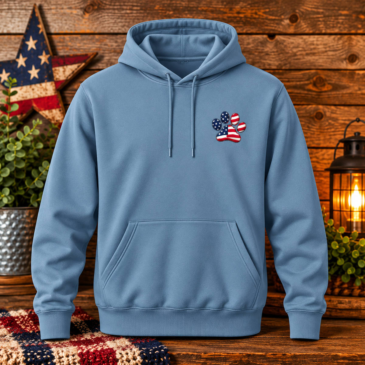 Live, Love & Rescue Dogs Patriotic Hoodie – Unisex Fleece Pullover