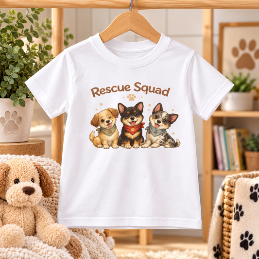 Rescue Squad Kids T-Shirt – Cute Puppy Dog Graphic Tee for Children