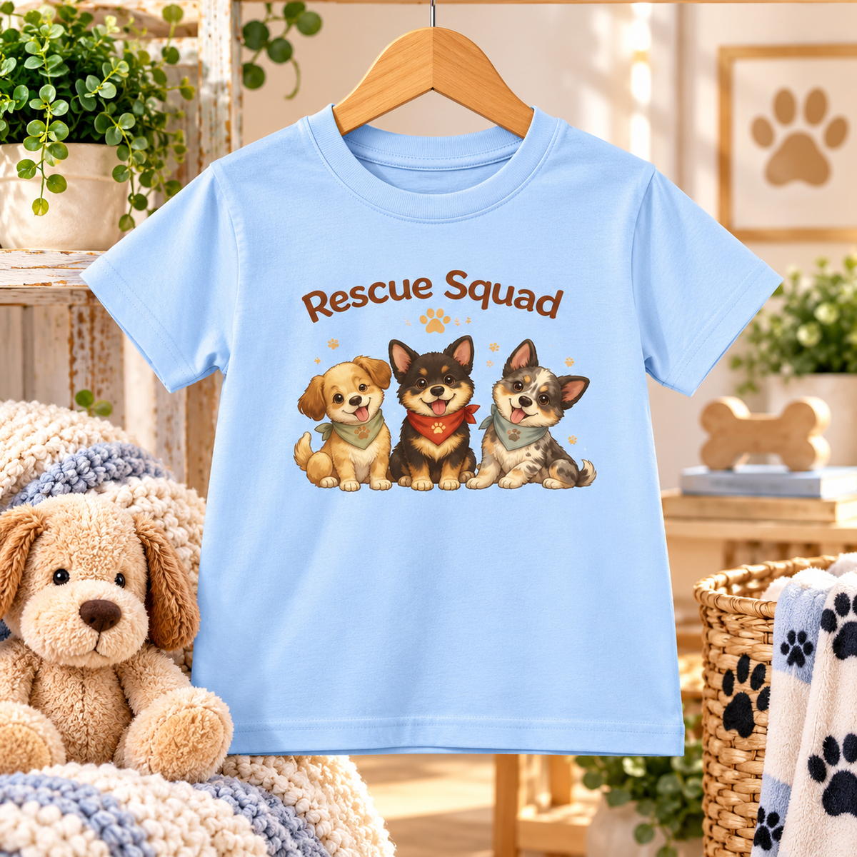 Rescue Squad Kids T-Shirt – Cute Puppy Dog Graphic Tee for Children