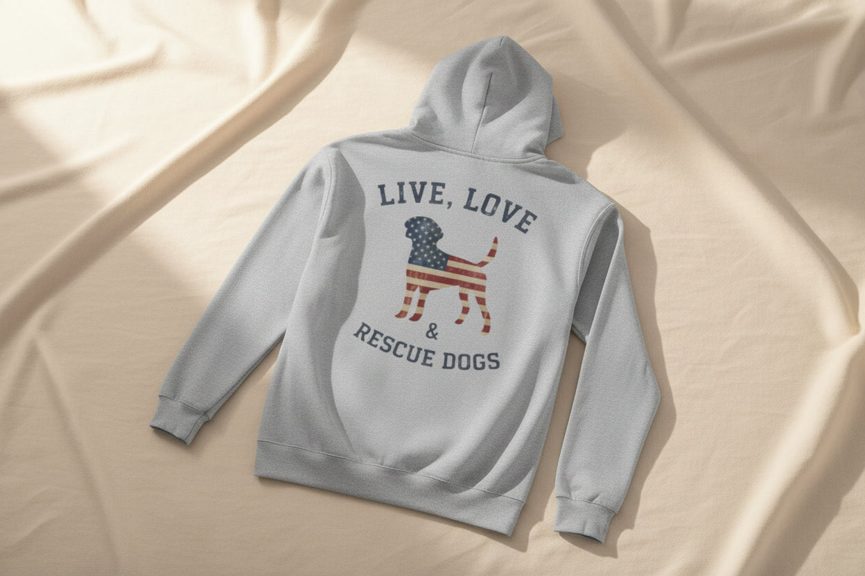 Live, Love & Rescue Dogs Hoodie
