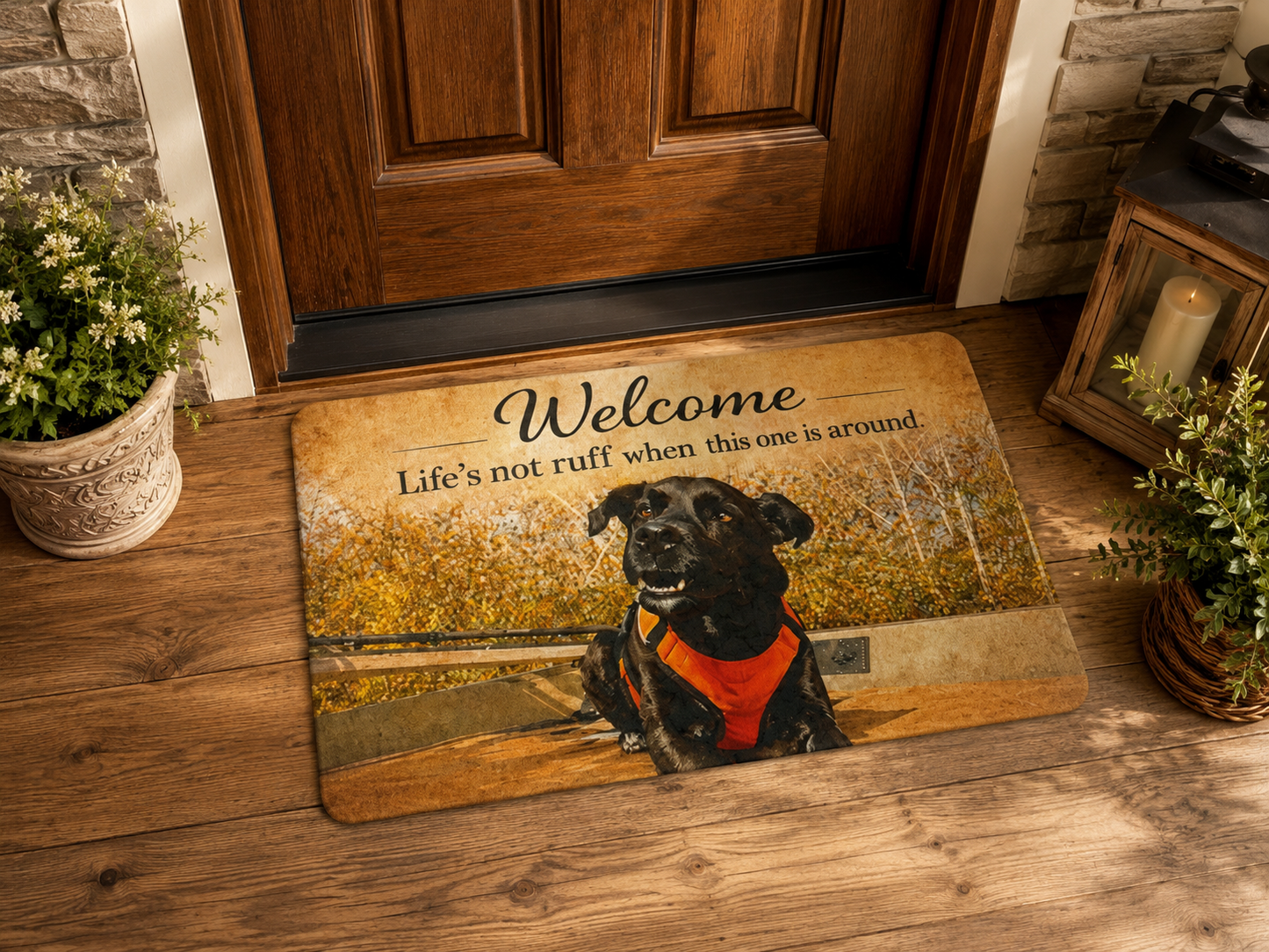Custom Pet Photo Doormat, Personalized Dog or Cat Welcome Mat,