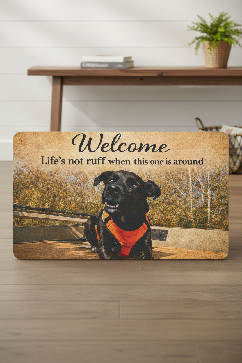 Custom Pet Photo Doormat, Personalized Dog or Cat Welcome Mat,