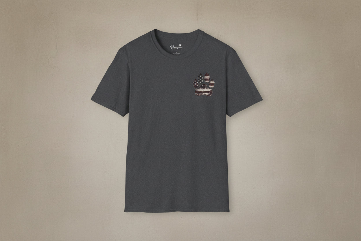 Courage Has Four Paws T-Shirt — American Flag K9 Tribute