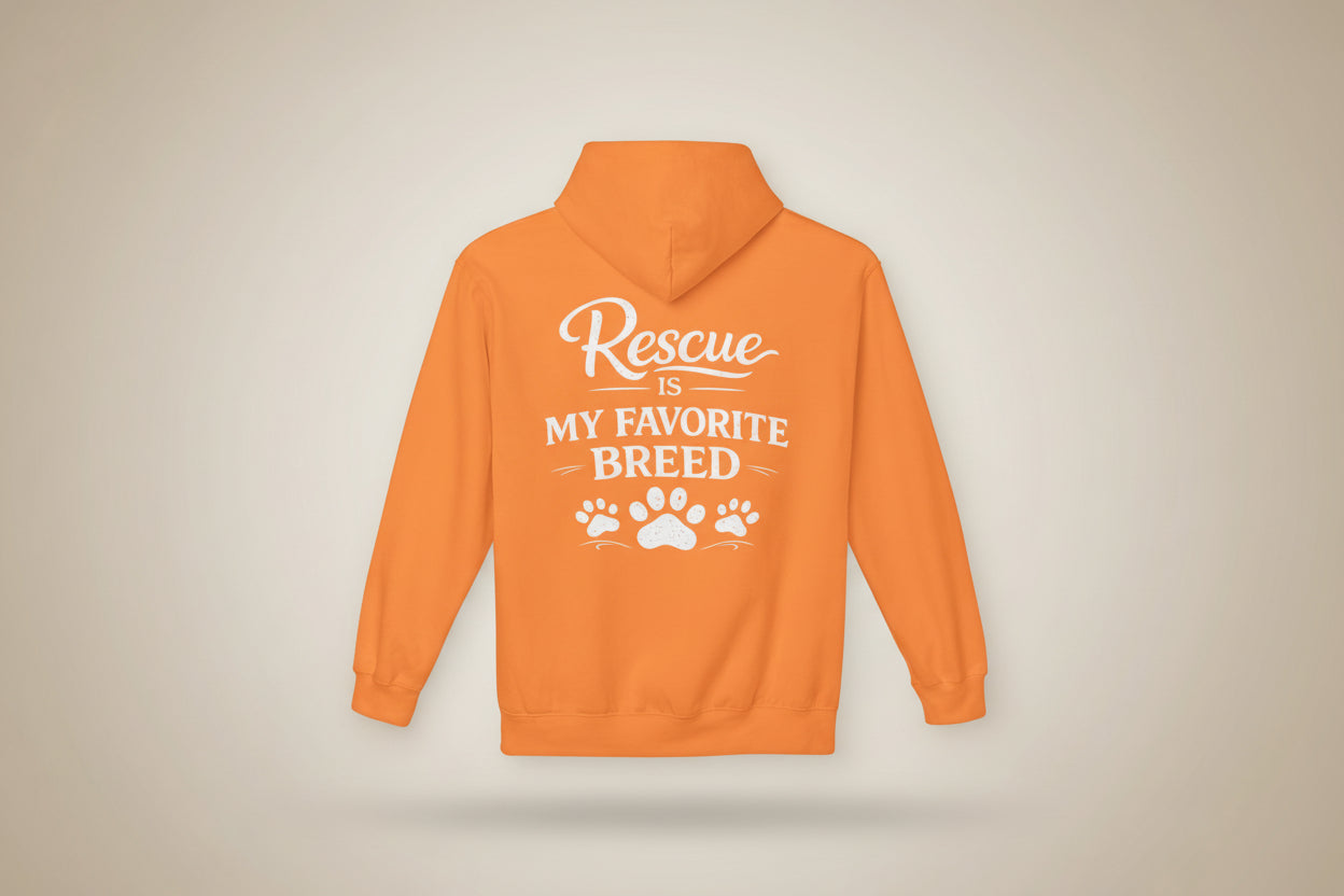 Rescue Is My Favorite Breed Unisex Midweight Fleece Hoodie