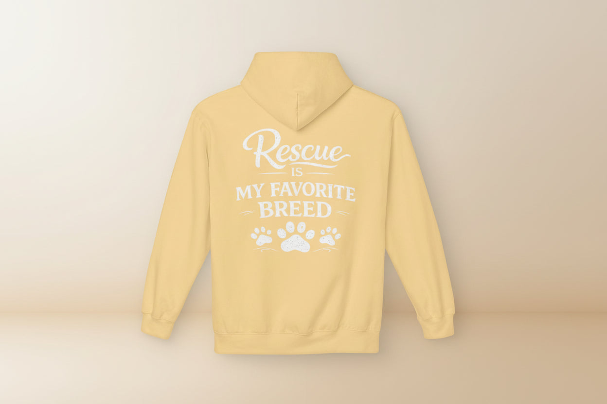 Rescue Is My Favorite Breed Unisex Midweight Fleece Hoodie