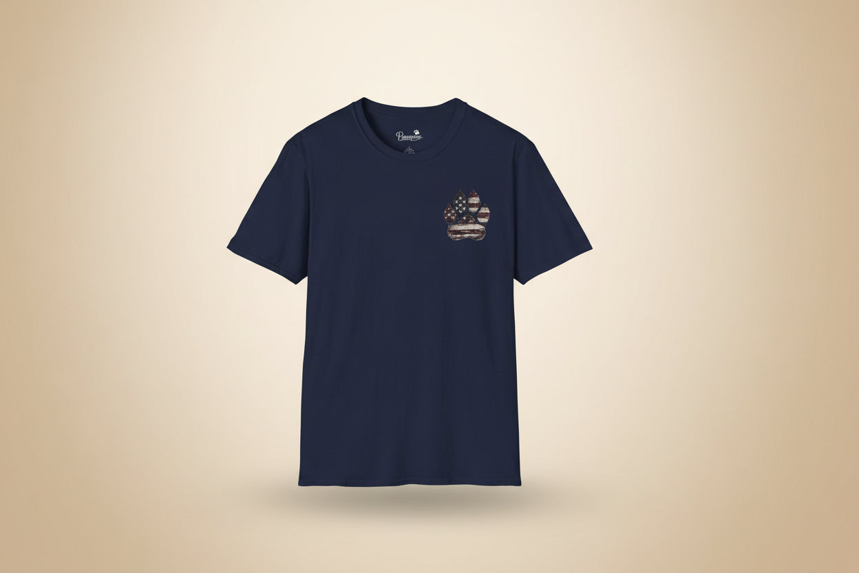 Courage Has Four Paws T-Shirt — American Flag K9 Tribute