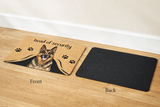 Head of Security German Shepherd Pet Food Mat