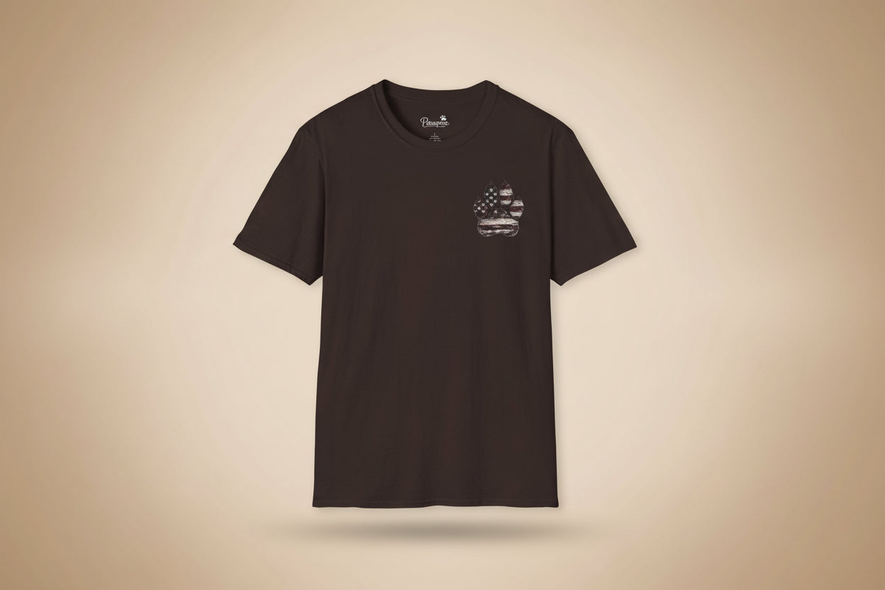 Courage Has Four Paws T-Shirt — American Flag K9 Tribute