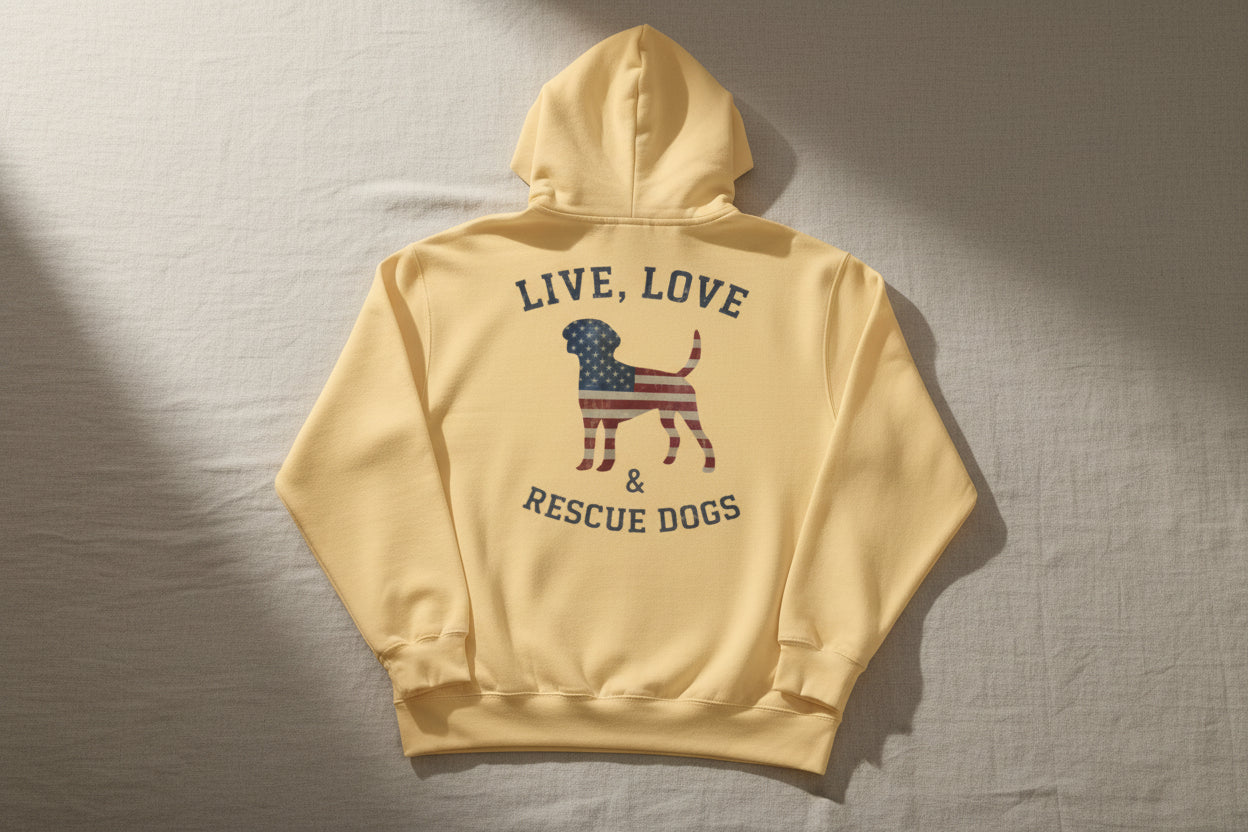 Live, Love & Rescue Dogs Hoodie