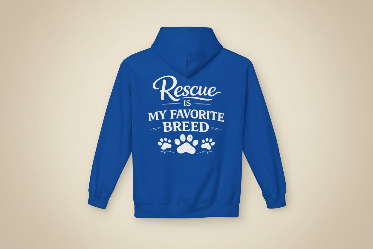 Rescue Is My Favorite Breed Unisex Midweight Fleece Hoodie
