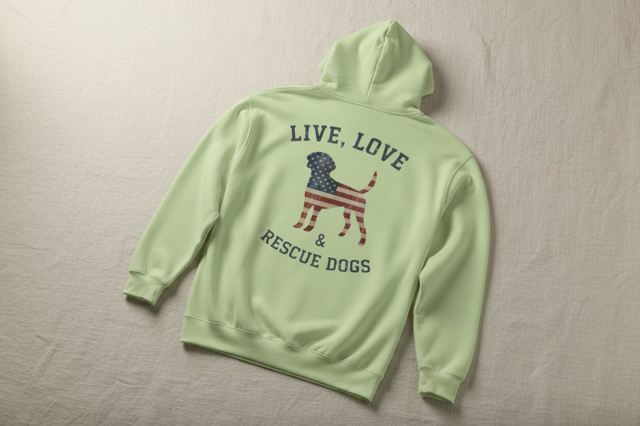 Live, Love & Rescue Dogs Hoodie