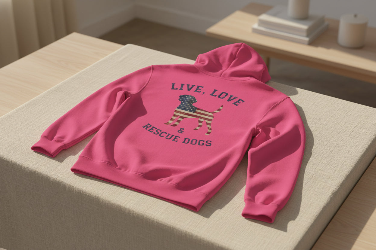 Live, Love & Rescue Dogs Hoodie