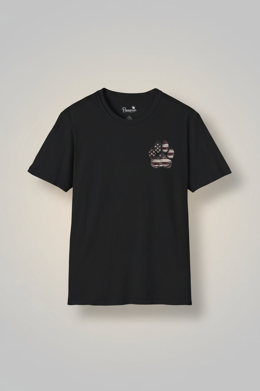 Courage Has Four Paws T-Shirt — American Flag K9 Tribute