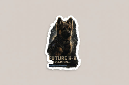 Future K-9 Loading Sticker — German Shepherd Puppy Tactical Vinyl Sticker