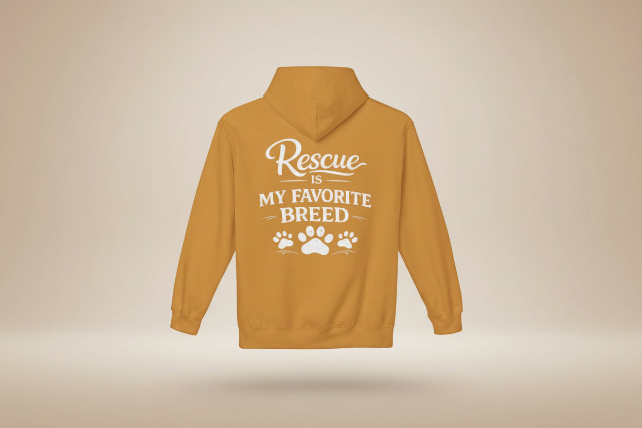 Rescue Is My Favorite Breed Unisex Midweight Fleece Hoodie