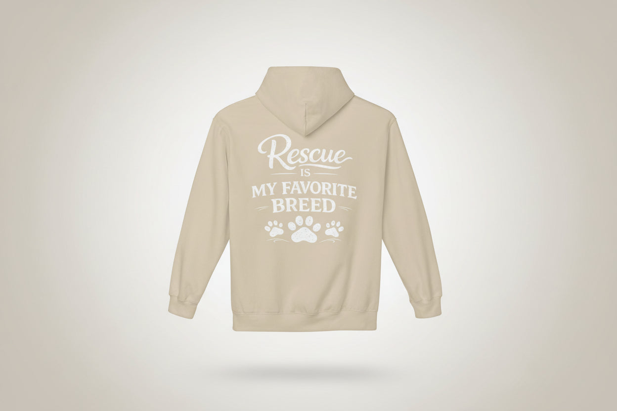 Rescue Is My Favorite Breed Unisex Midweight Fleece Hoodie