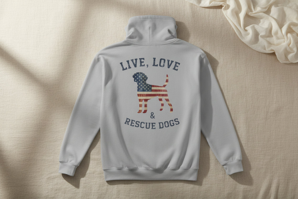 Live, Love & Rescue Dogs Hoodie