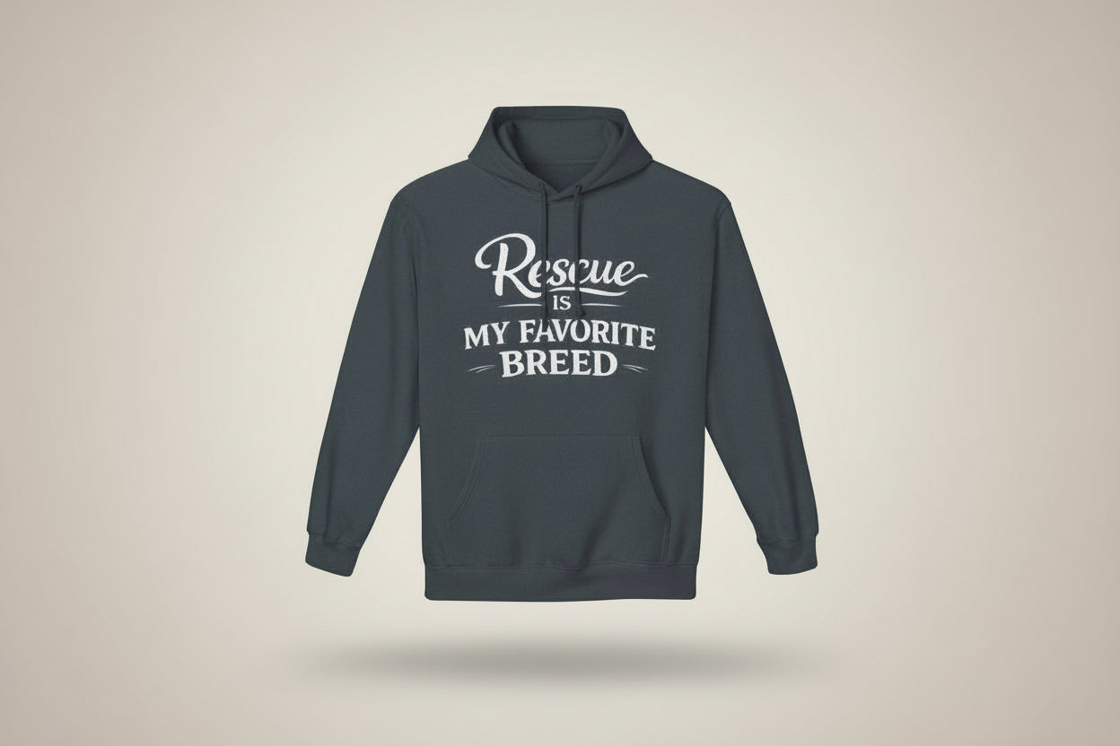 Rescue Is My Favorite Breed Unisex Midweight Fleece Hoodie