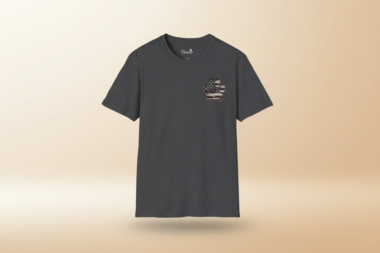 Courage Has Four Paws T-Shirt — American Flag K9 Tribute