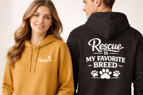 Rescue Is My Favorite Breed Unisex Midweight Fleece Hoodie