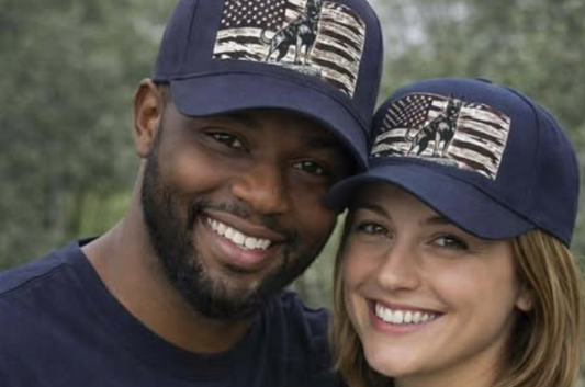 Baseball Cap American Flag with Howling Wolf Vintage Graphic