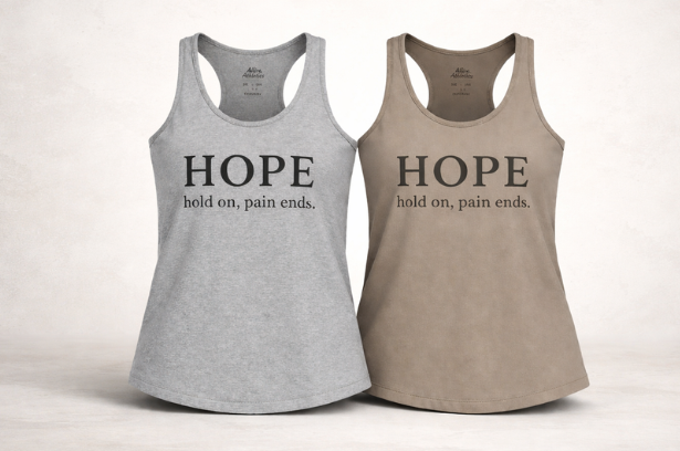HOPE Hold On Pain Ends Women’s Racerback Tank Top | Inspirational Slim Fit Tank